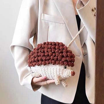 Crochet hedgehog crossbody bag