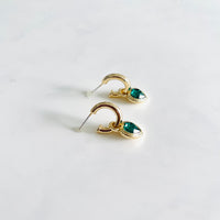 Green Heart Earrings