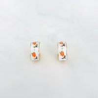 Peach Tulip Hoop Earrings