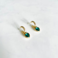 Green Heart Earrings