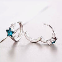 Silver hoop with blue star