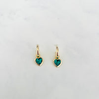 Green Heart Earrings