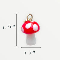 Glass Mushroom Huggie Earrings