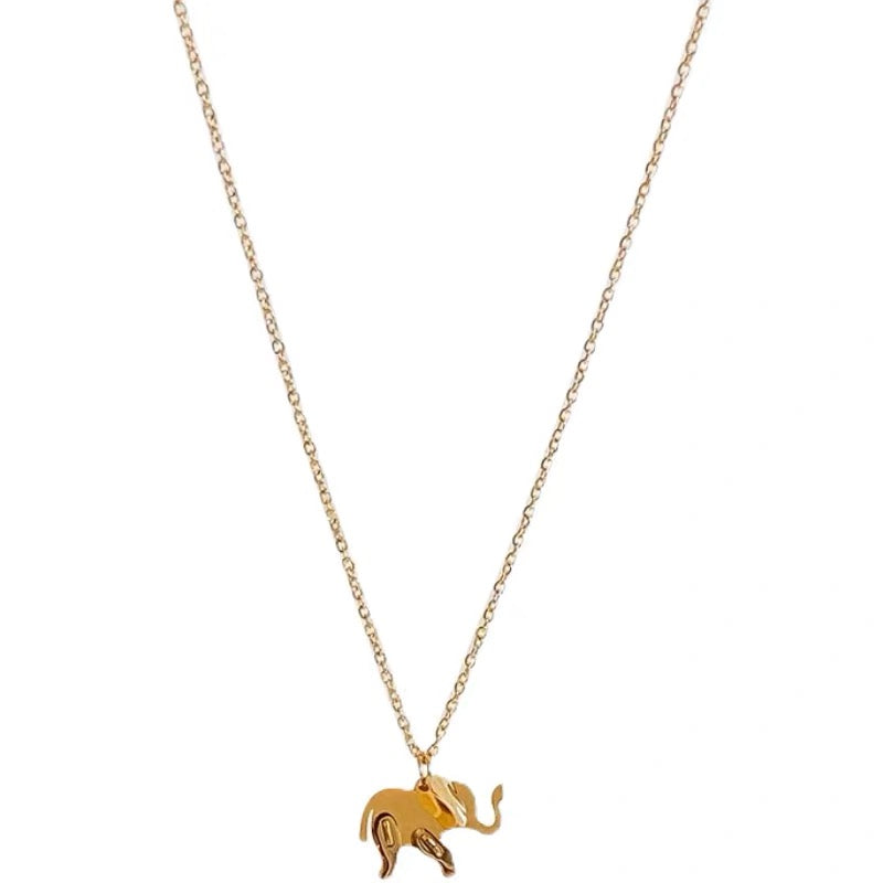 Titanium steel elephant necklace