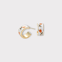 Peach Tulip Hoop Earrings