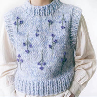 Cute purple embroidered floral vest