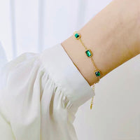 Water proof Green zircon bracelet