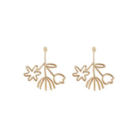 Pōhutukawa Bouquet Earrings - Silver / Gold