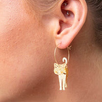 Cat Hoop Earrings