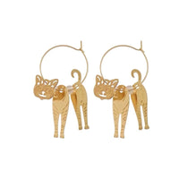 Cat Hoop Earrings
