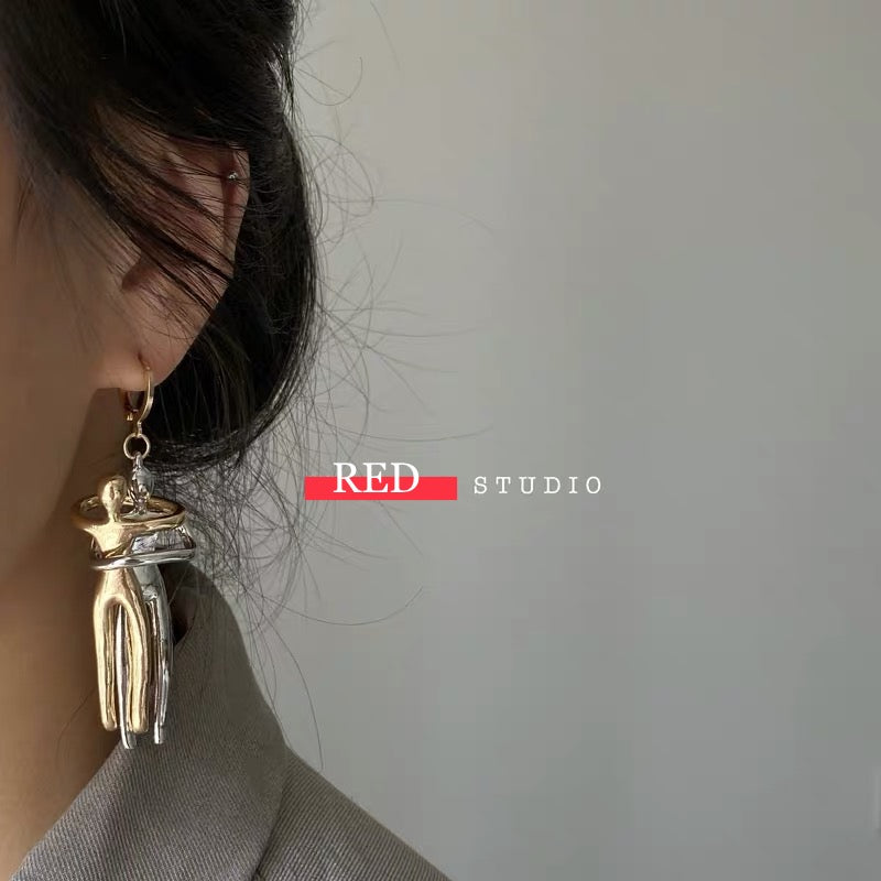 Modular HUG pendant  sculpture earrings by RED studio