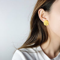 Yellow Funky Face Stud Earring