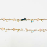 Mt. Fuji & cat charm bracelet