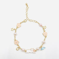 Mt. Fuji & cat charm bracelet