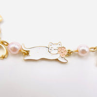 Mt. Fuji & cat charm bracelet