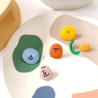 Large Funky Faces Stud Earring