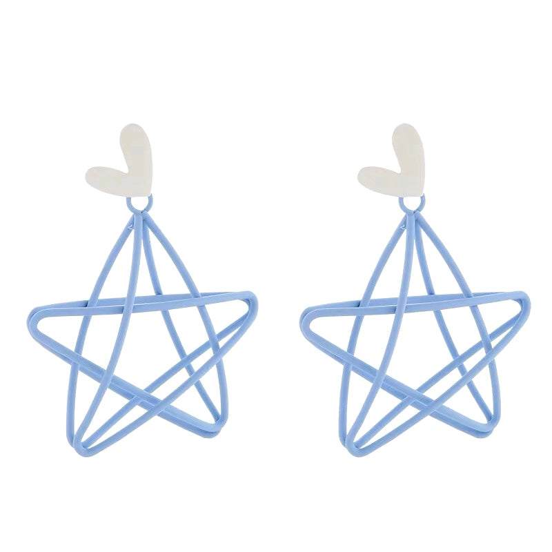 3D star drop earrings