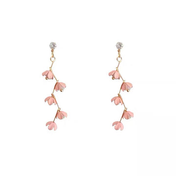 Cherry bloomsome s925 silver post drop earrings