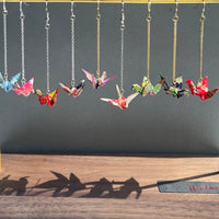 Handmade Origami Crane Earrings - Silver / Gold