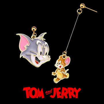tom & jerry drop earrings in gold