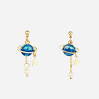 Planet & Pearl Earrings