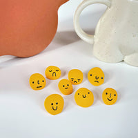 Yellow Funky Face Stud Earring