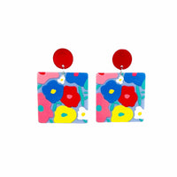 Floral Square Earrings