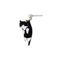 Hanging Cat Earrings- Silver / Gold
