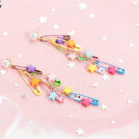 Safety-Pin Star Earrings