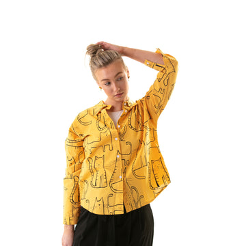 Abstract cat oversized shirt