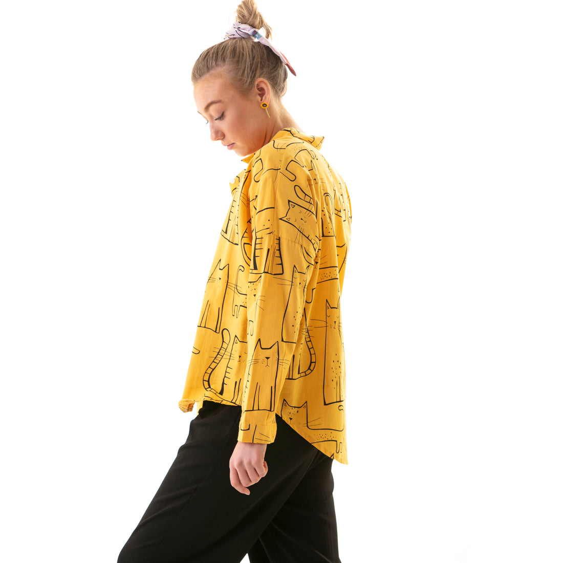 Abstract cat oversized shirt