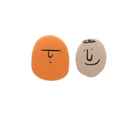 Large Funky Faces Stud Earring