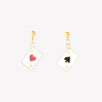 mini playing card drop earrings