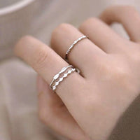 mini bow diamante silver ring