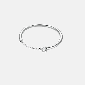 single diamante chain silver ring