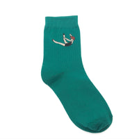 Green Socks with funky high jump  Gymnastic graphic