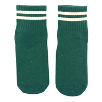 Green & white socks with "SMILE" word embroidered