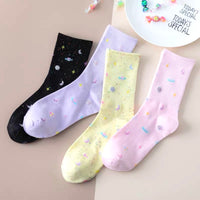 "Best seller" socks with funky colourful Space graphics all over