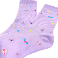 "Best seller" socks with funky colourful Space graphics all over