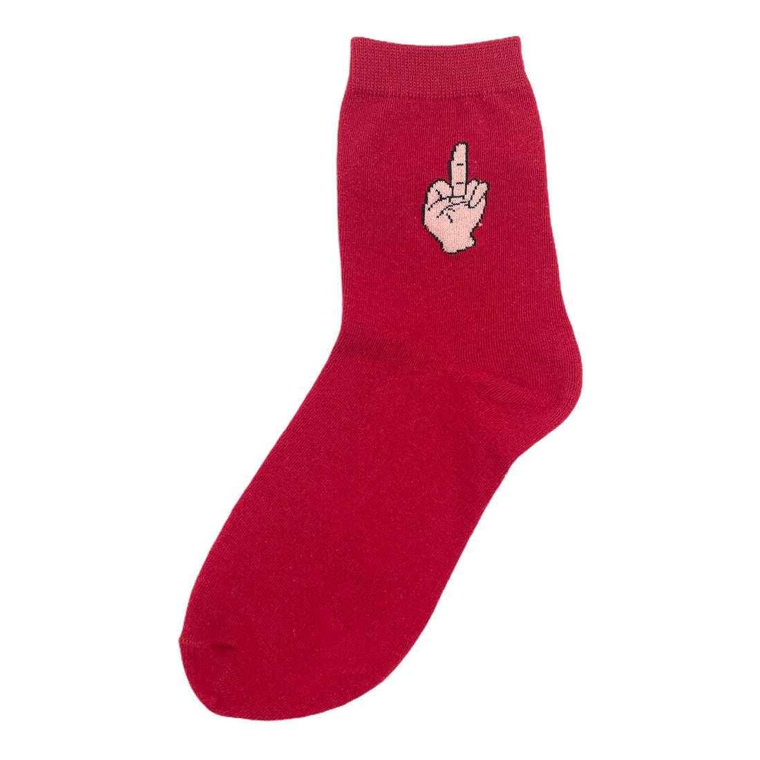 Berry red socks with finger graphic