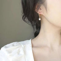 Fresh Water Pearl Huggie Earrings