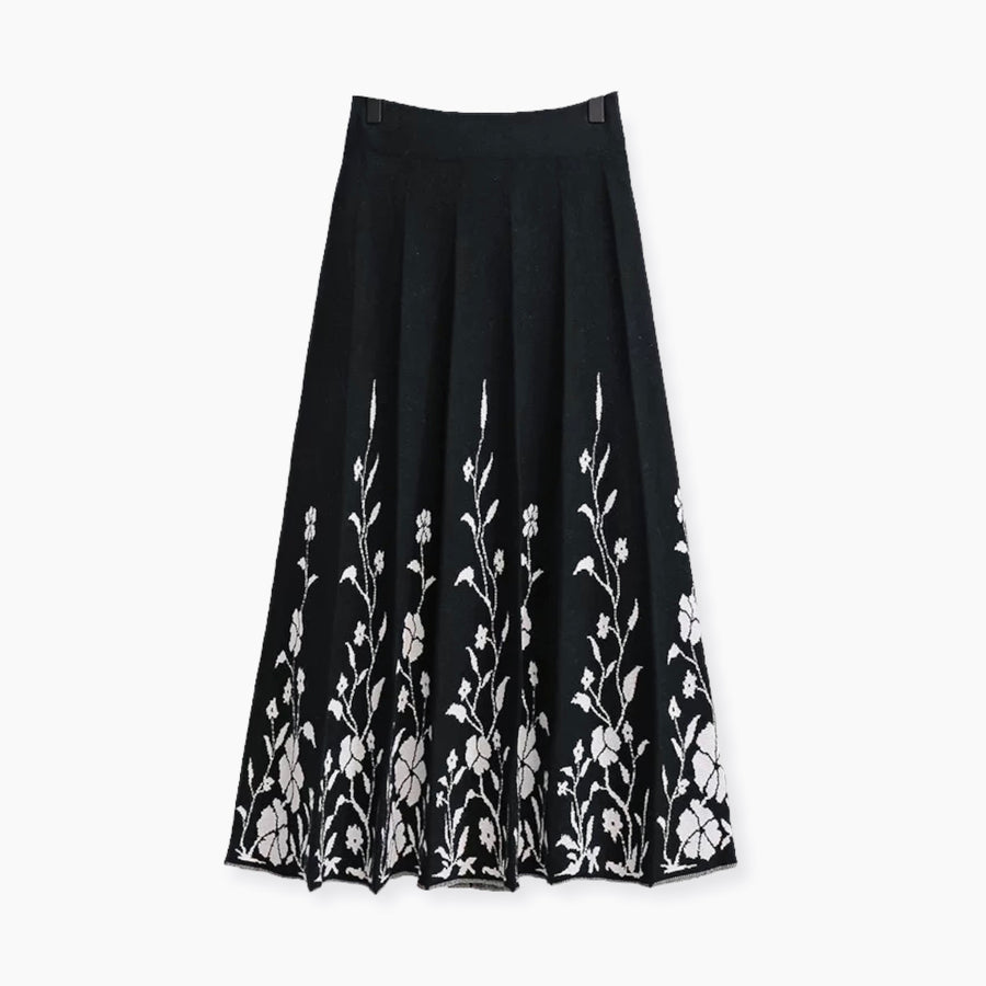 Elegant cosy A line knit skirt