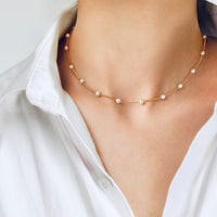 Beaded pearl necklace