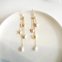 Butterflies & Crystal Earrings