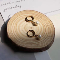 Fresh Water Pearl Huggie Earrings