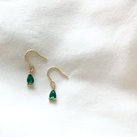 Green Droplet Earrings