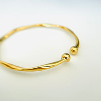 Titanium Steel Twisted bangle in silver / gold