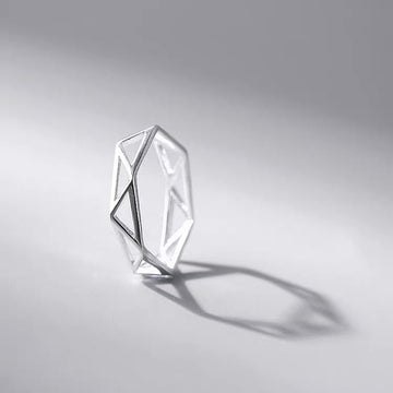 Abstract sterling silver ring