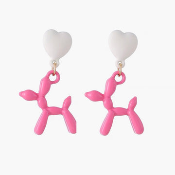 Cute poodle drop earrings