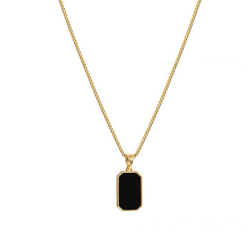 Black & Gold single charm necklace